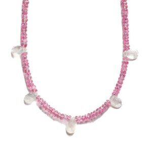 Gorgeous Pink Tourmaline & Moonstone Necklace Unique Handmade Necklace Beautiful